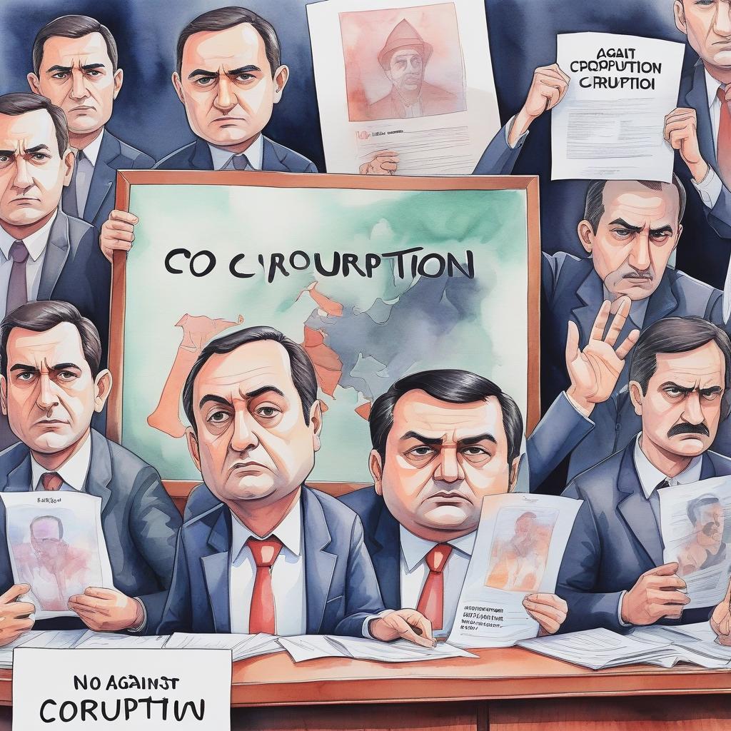  illustration, against corruption, no corruption poster, poster, watercolor drawing,