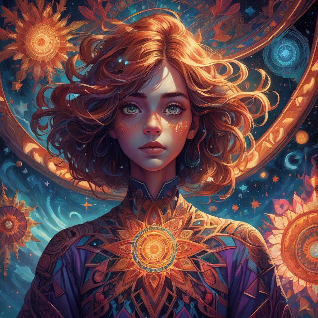  concept art a girl with kaleidoscope eyes, vivid, expressive , centered, symmetry, painted, intricate, volumetric lighting, beautiful, rich deep colors masterpiece, sharp focus, ultra detailed, in the style of dan mumford and marc simonetti, astrophotography . digital artwork, illustrative, painterly, matte painting, highly detailed