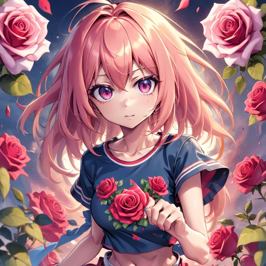  anime artwork Группа five rose . anime style, key visual, vibrant, studio anime, highly detailed, t shirt design