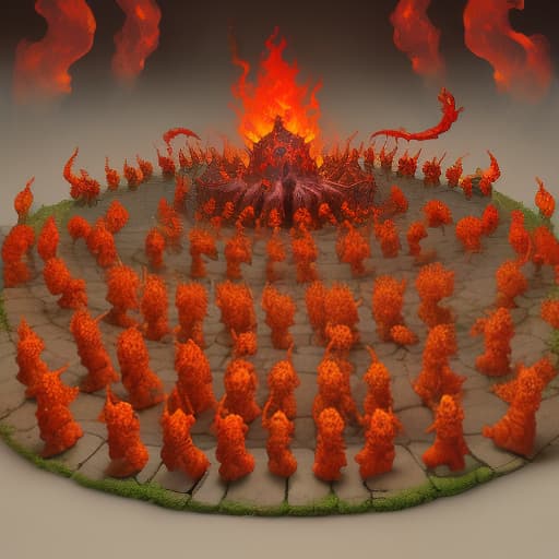  a huge army of fiery demons is going to plunder the village