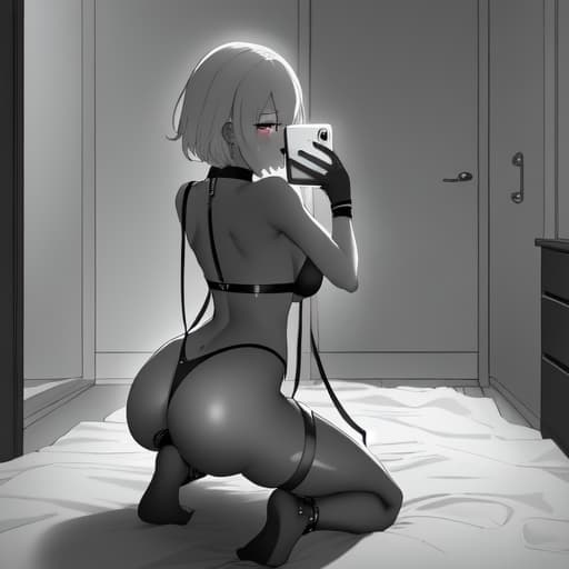  Body Features: Skinny Facial Expressions: ahegao Skin Tone: Light Image Style: mirror selfie Boobs: Small Clothing:goth Actions: squatting Eye Colour: Random Age: 18 View: Back view Setting: changing room, hentai style hyperrealistic, sexual position, full body, highly detailed, cinematic lighting, stunningly beautiful, intricate, sharp focus, f\/1. 8, 85mm, (centered image composition), (professionally color graded), ((bright soft diffused light)), volumetric fog, HDR 4K, 8K