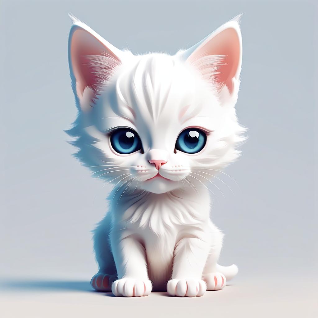  a character in the style of vector minimalism, cute kitten.