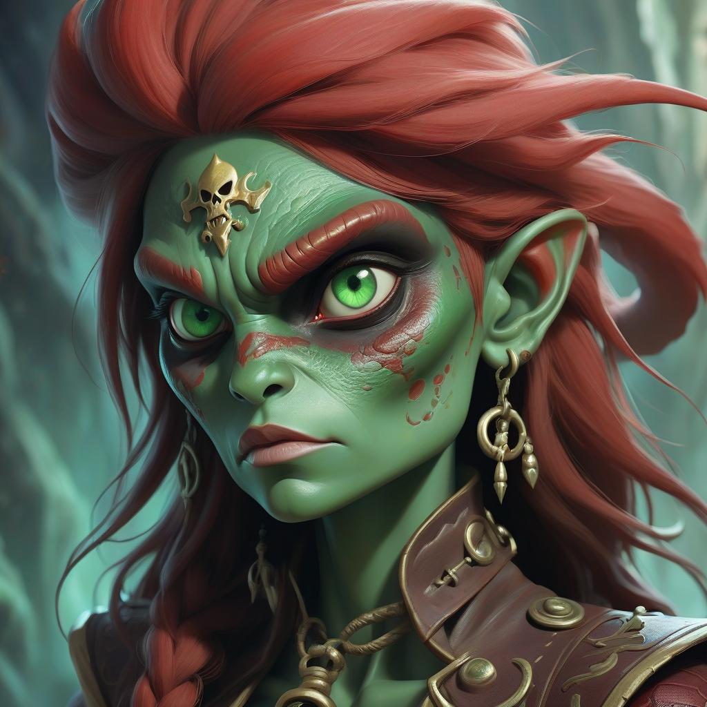  ethereal fantasy concept art of lizard, red skin, pirate, green eyes . magnificent, celestial, ethereal, painterly, epic, majestic, magical, fantasy art, cover art, dreamy