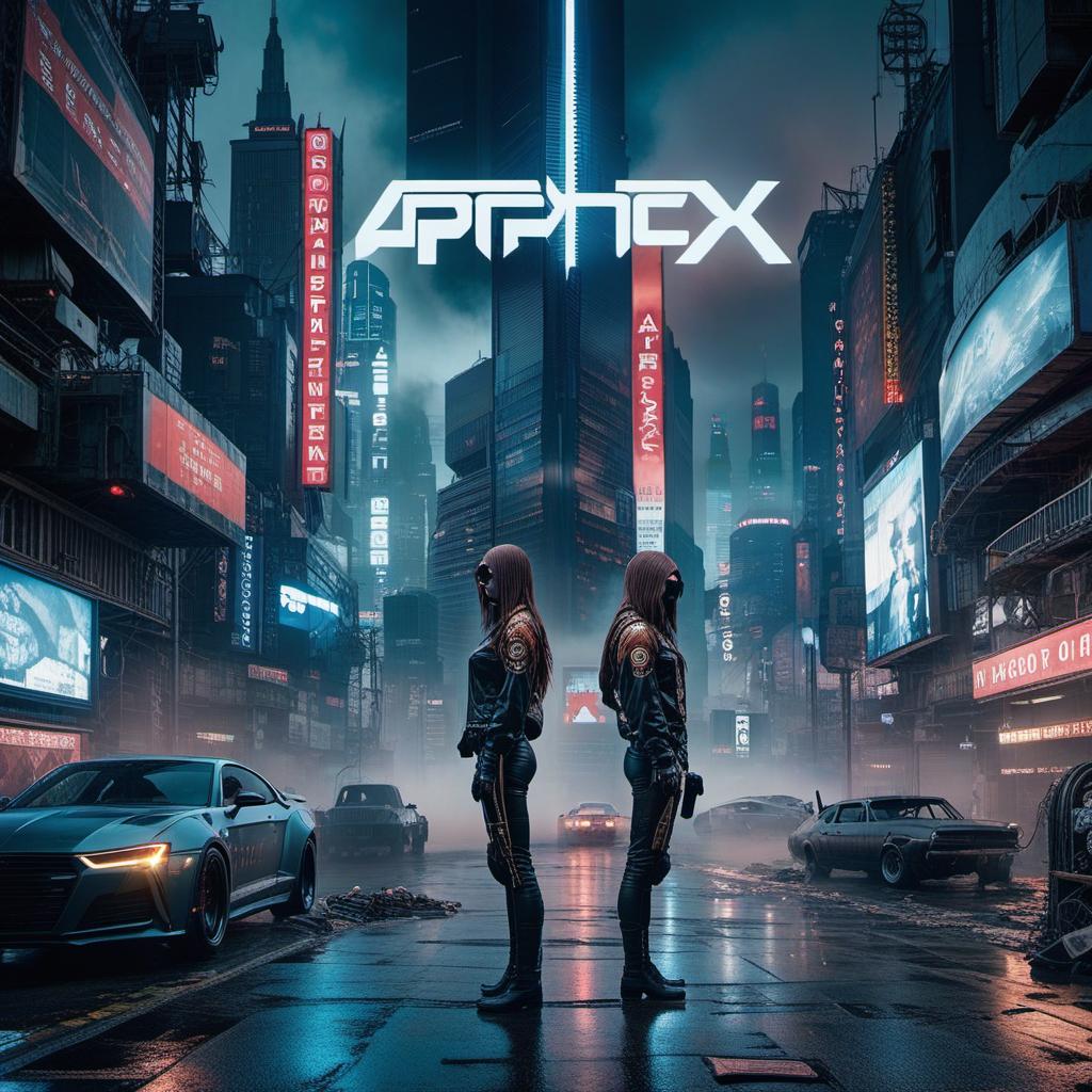  an epic album cover, splicor and aphex twin with a dystopian feel., ((anime)) hyperrealistic, full body, detailed clothing, highly detailed, cinematic lighting, stunningly beautiful, intricate, sharp focus, f/1. 8, 85mm, (centered image composition), (professionally color graded), ((bright soft diffused light)), volumetric fog, trending on instagram, trending on tumblr, HDR 4K, 8K