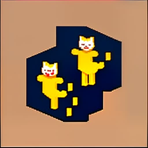  cats dance, (pixel art) retro ,low resolution ,pixelated ,nostalgic