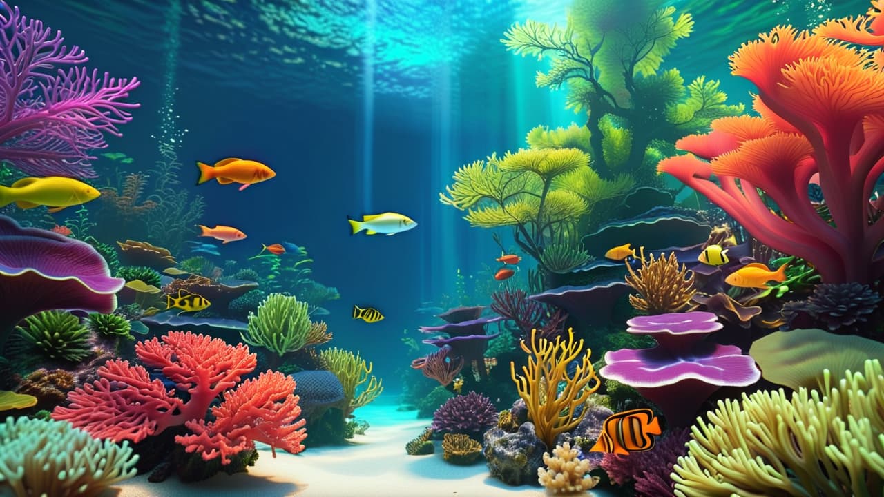  a vibrant aquarium scene showcasing a variety of fish swimming among lush green plants, colorful corals, and a serene underwater landscape, with a close up of a fishkeeper inspecting water quality. hyperrealistic, full body, detailed clothing, highly detailed, cinematic lighting, stunningly beautiful, intricate, sharp focus, f/1. 8, 85mm, (centered image composition), (professionally color graded), ((bright soft diffused light)), volumetric fog, trending on instagram, trending on tumblr, HDR 4K, 8K