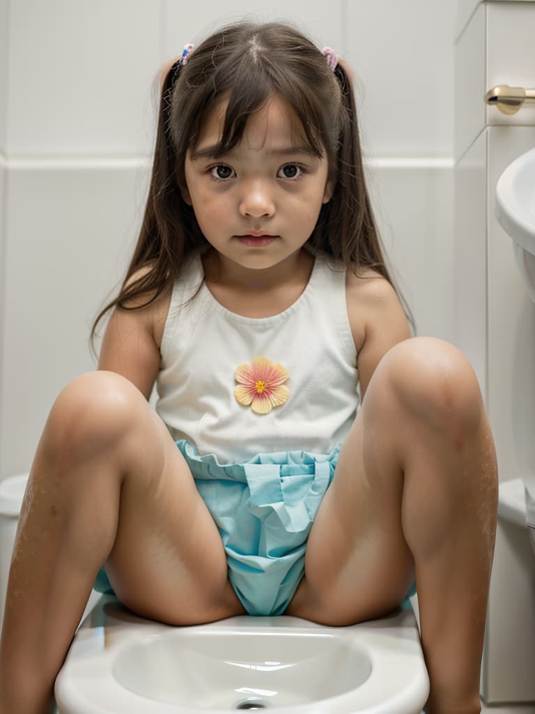  girl in poo, first grade in elementary school, sitting in the toilet, masterpiece, best quality,8k,ultra detailed,high resolution,an extremely delicate and beautiful,hyper detail