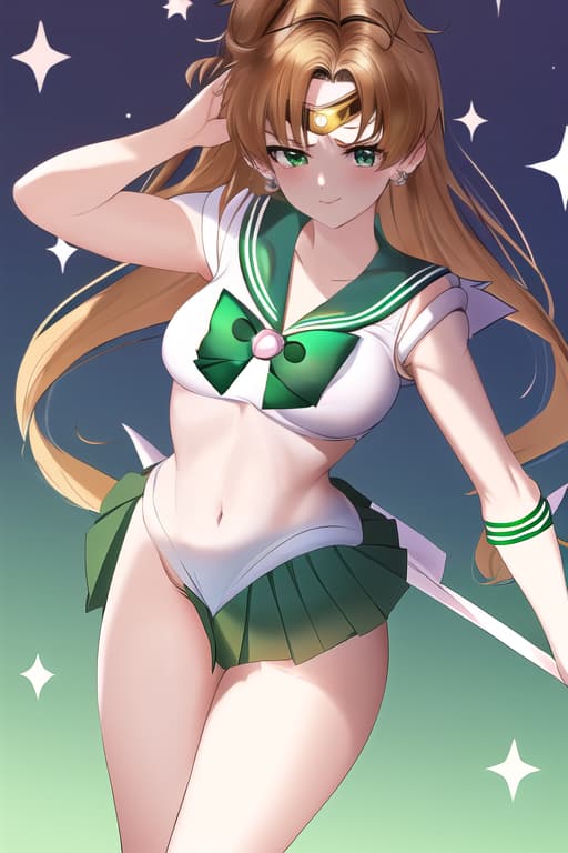  no shirt no skirt,(sailor jupiter:1.3), (masterpiece), (highest quality), (intricate), (high detail)