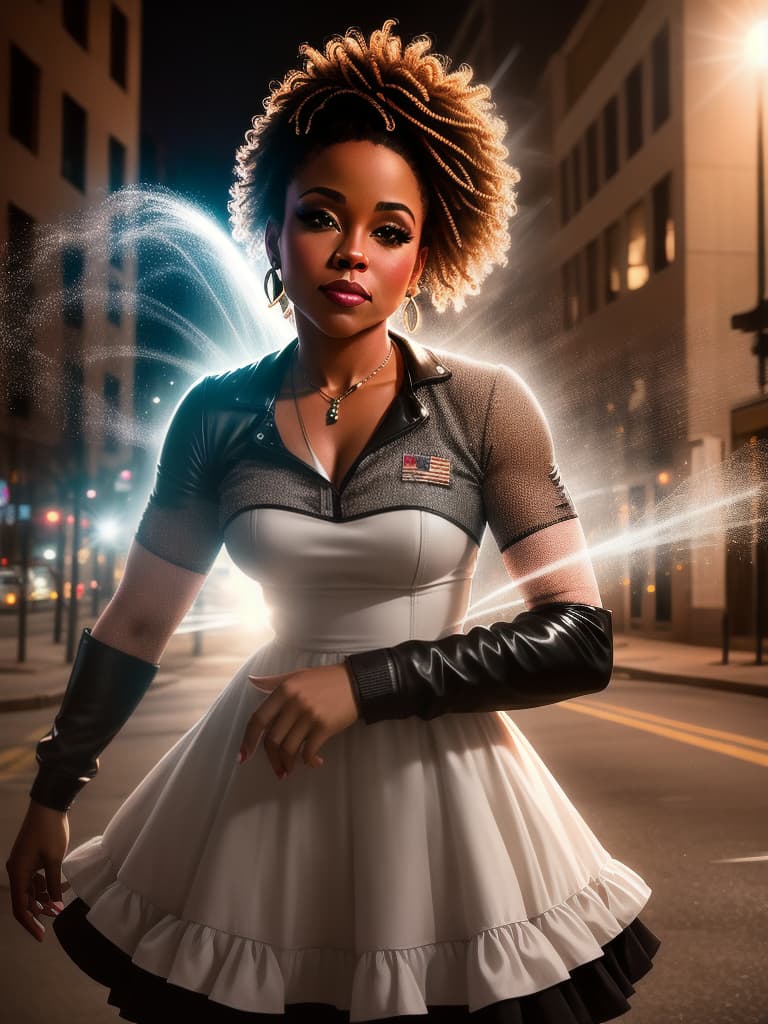  The country singer Tonya Tucker, medium shot, upper body, spotlight, long exposure lighting, street art style spray paint, glamour lighting