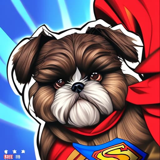  Shih tzu , brown , superhero