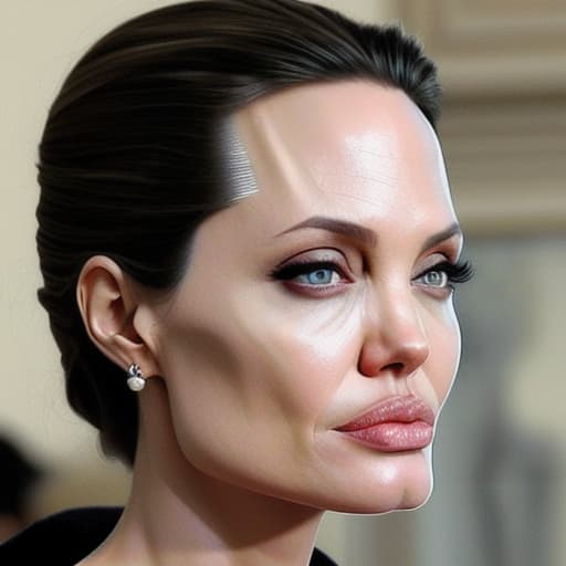  angelina jolie crying in her living room. exact look. sad. dramatic.