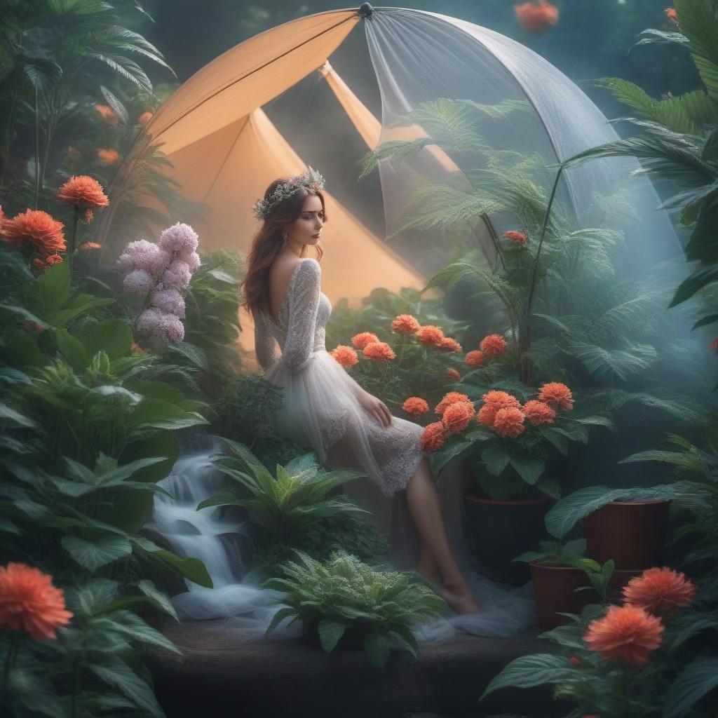  A beautiful summer morning hyperrealistic, full body, detailed clothing, highly detailed, cinematic lighting, stunningly beautiful, intricate, sharp focus, f/1. 8, 85mm, (centered image composition), (professionally color graded), ((bright soft diffused light)), volumetric fog, trending on instagram, trending on tumblr, HDR 4K, 8K