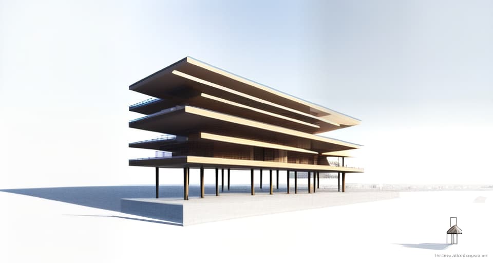 mdjrny-v4 style architecture, high quality, exterior perspective, quietly built in the city of tokyo, glass and wood exterior, clear blue sky at 12 o'clock in the background, kengo kuma