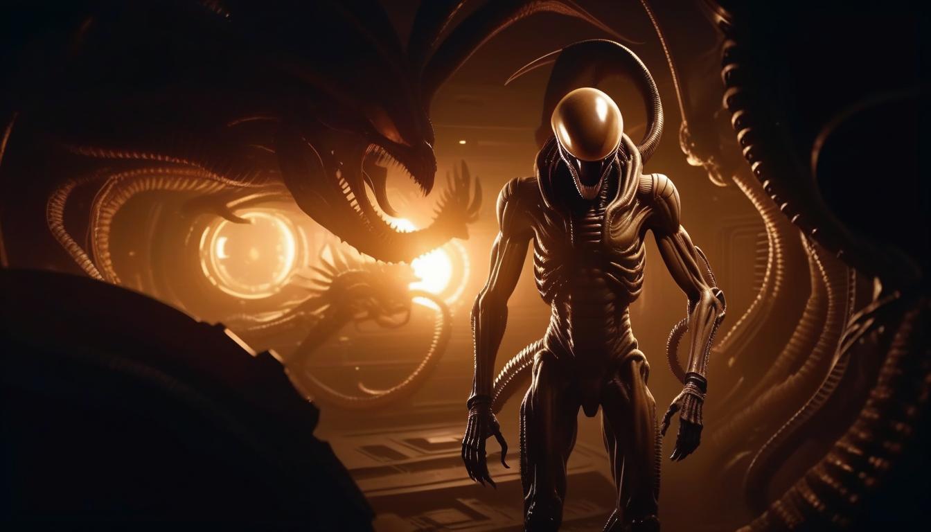  xenomorph, monster, space, realism, horror, bio, mechanics, ancient egypt