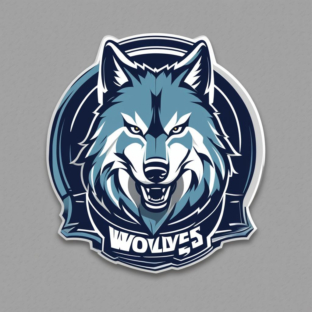  create a 70’s theme football logo for a college team called the wolves