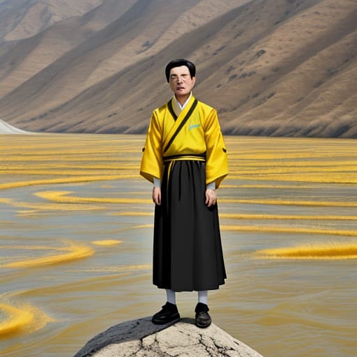  Standing on the edge of the Yellow River reciting ，