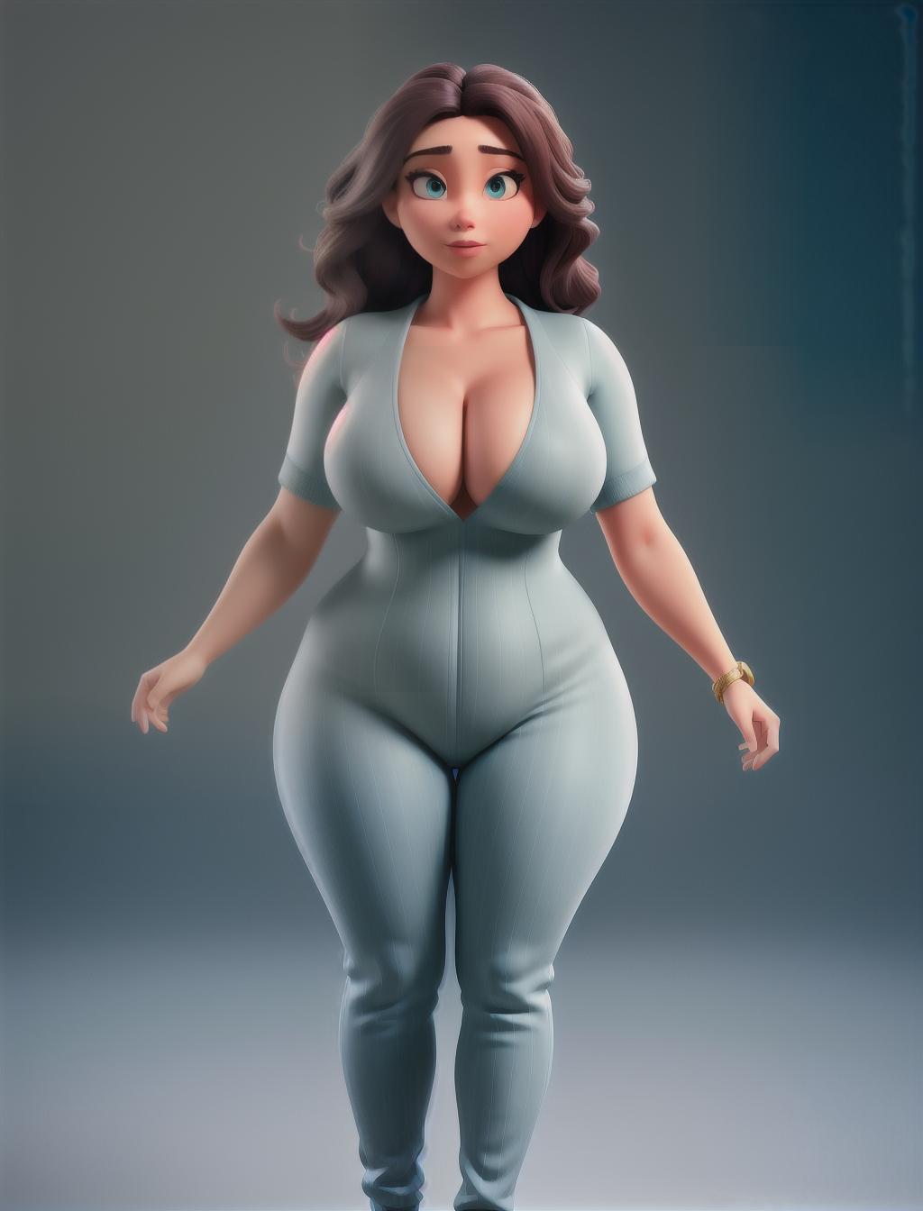  Elastic with huge s and curvy body hyperrealistic, full body, detailed clothing, highly detailed, cinematic lighting, stunningly beautiful, intricate, sharp focus, f/1. 8, 85mm, (centered image composition), (professionally color graded), ((bright soft diffused light)), volumetric fog, trending on instagram, trending on tumblr, HDR 4K, 8K