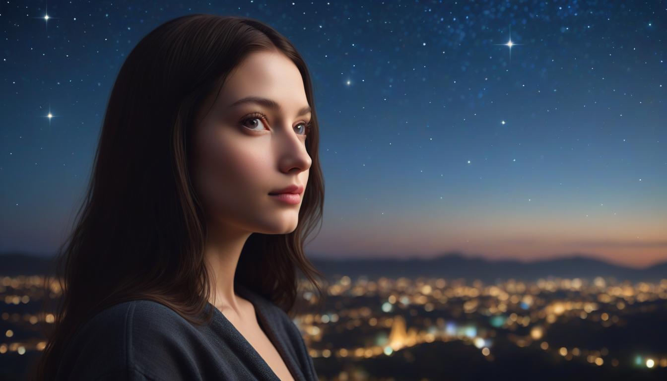  mona lisa, looking at the viewer, mild smile, a reimagined portrait of the mona lisa set against a starry night sky. photo realistic, highly intricate and detailed, masterpiece, ultra high res,photography,8k resolution