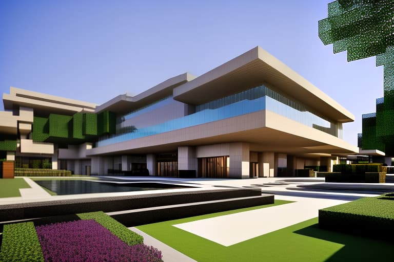 dvarchmodern “create an image of the most impressive and exciting hotel in minecraft. the hotel should be huge, with carefully designed architectural elements including several floors, luxurious balconies, glass facades, spacious lounges and unique towers. each element of the building should be detailed: from the majestic entrance with columns to stylish windows with decorative frames. exterior walls can be made from a combination of different textures such as stone, wood and glass to create a spectacular contrast. the area around the hotel should be extensive and include well maintained gardens, swimming pools, fountains and paths leading to picturesque places to relax. it is important to provide spaces for outdoor activities such as terraces overlo hyperrealistic, full body, detailed clothing, highly detailed, cinematic lighting, stunningly beautiful, intricate, sharp focus, f/1. 8, 85mm, (centered image composition), (professionally color graded), ((bright soft diffused light)), volumetric fog, trending on instagram, trending on tumblr, HDR 4K, 8K