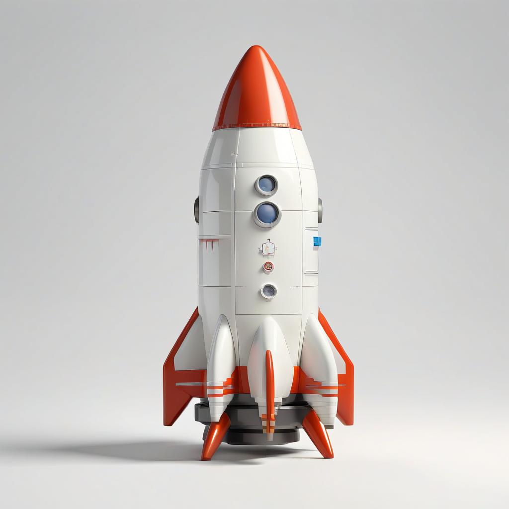  a rocket on white background