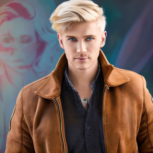 portrait+ style Russian LGBT queer TV host blonde hunk dude face