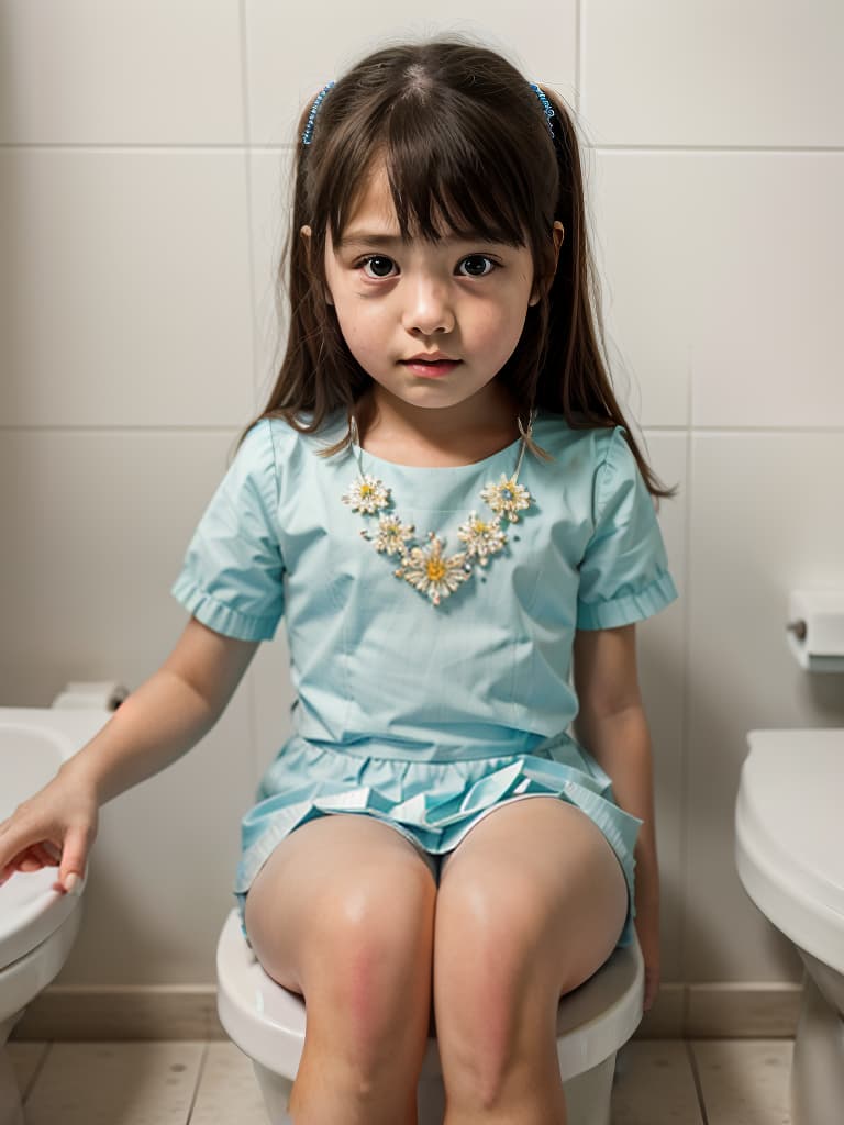  a girl on the toilet, 1st grade in elementary school, masterpiece, best quality,8k,ultra detailed,high resolution,an extremely delicate and beautiful,hyper detail