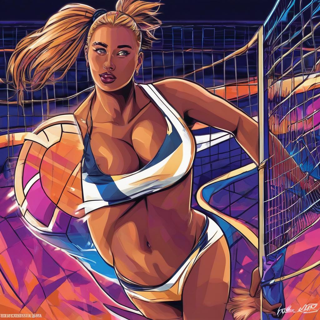  the girl is the best volleyball coach (iskra: 1.2), (glow: 1.2). exquisite and fantastic surrealism. forms and lines in the style of anime decorative excesses. high detail. high quality. hdr