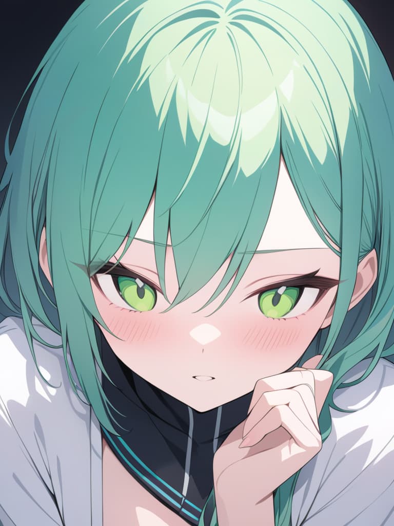  black and green hair, masterpiece, best quality,8k,ultra detailed,high resolution,an extremely delicate and beautiful,hyper detail