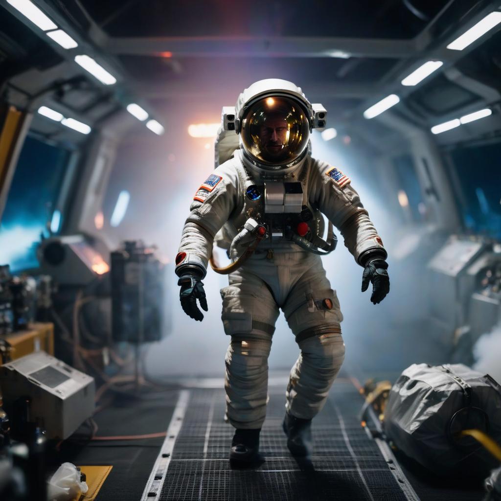  cinematic photo spacewalk . 35mm photograph, film, bokeh, professional, 4k, highly detailed, sticker hyperrealistic, full body, detailed clothing, highly detailed, cinematic lighting, stunningly beautiful, intricate, sharp focus, f/1. 8, 85mm, (centered image composition), (professionally color graded), ((bright soft diffused light)), volumetric fog, trending on instagram, trending on tumblr, HDR 4K, 8K