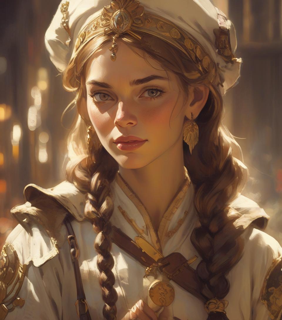  concept art retrato de (mulher sks) de bom humor, , mulher atraente, design de personagens, dynamic lighting, tonalidade fria e brilhante, pintura de gaston bussiere, craig mullins, j.. c. leyendecker, tone of finland . digital artwork, illustrative, painterly, matte painting, highly detailed