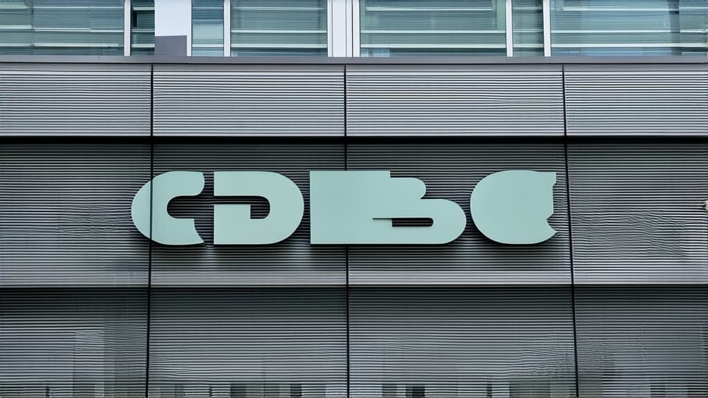  professional detailed photography, the inscription "cdbc" on the facade of the building, the facade is made of glass ar 16:9, (muted colors, dim colors, soothing tones), (vsco:0.3)