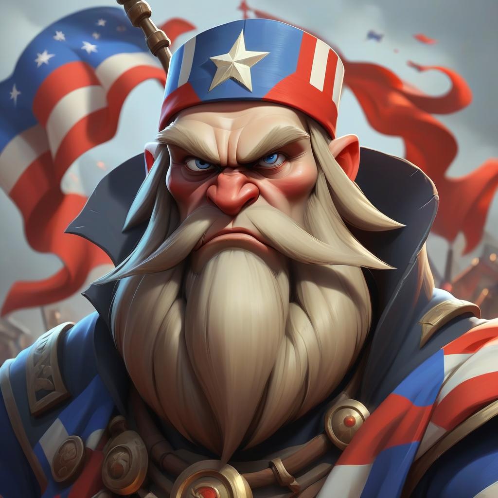  create a patriotic russian picture in the style of dota 2