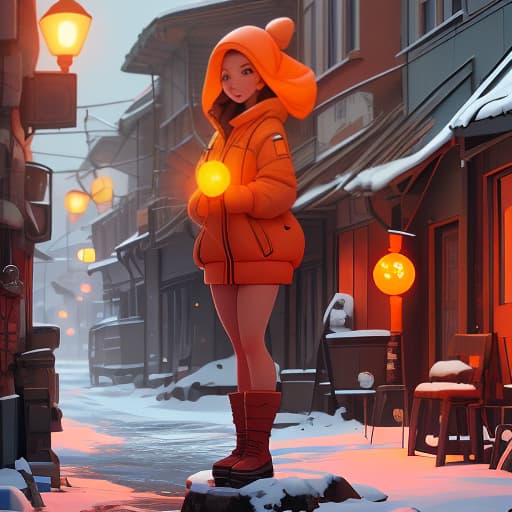  A small, cozy town with orange lamps. Atomic station. hyperrealistic, full body, detailed clothing, highly detailed, cinematic lighting, stunningly beautiful, intricate, sharp focus, f/1. 8, 85mm, (centered image composition), (professionally color graded), ((bright soft diffused light)), volumetric fog, trending on instagram, trending on tumblr, HDR 4K, 8K