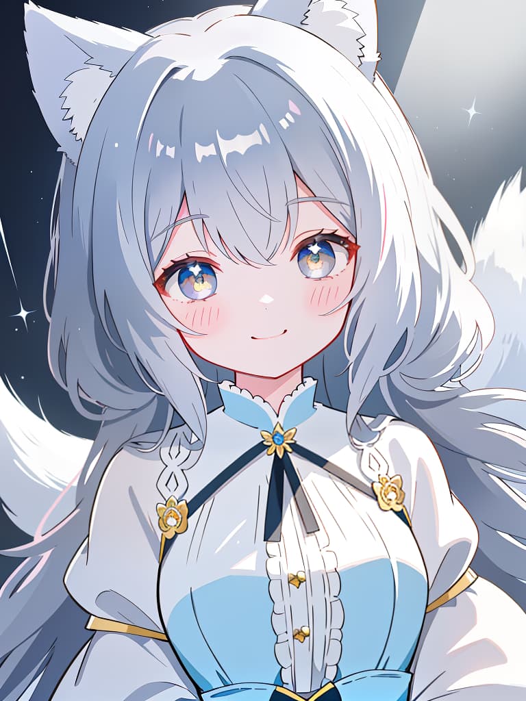  girls, hair up to the chest, straight hair, wolf ears, smiles, masterpiece, best quality,8k,ultra detailed,high resolution,an extremely delicate and beautiful,hyper detail