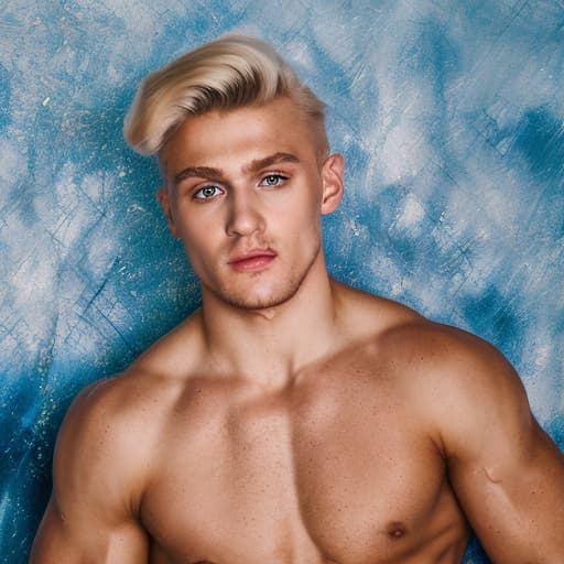 portrait+ style Russian LGBT queer dancing show superstar blonde hunk dude face