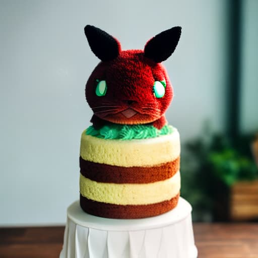 redshift style Pokémon cake hyperrealistic, full body, detailed clothing, highly detailed, cinematic lighting, stunningly beautiful, intricate, sharp focus, f/1. 8, 85mm, (centered image composition), (professionally color graded), ((bright soft diffused light)), volumetric fog, trending on instagram, trending on tumblr, HDR 4K, 8K