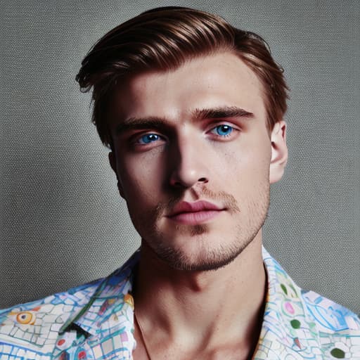 portrait+ style Russian LGBT queer TV actor blonde hunk dude face