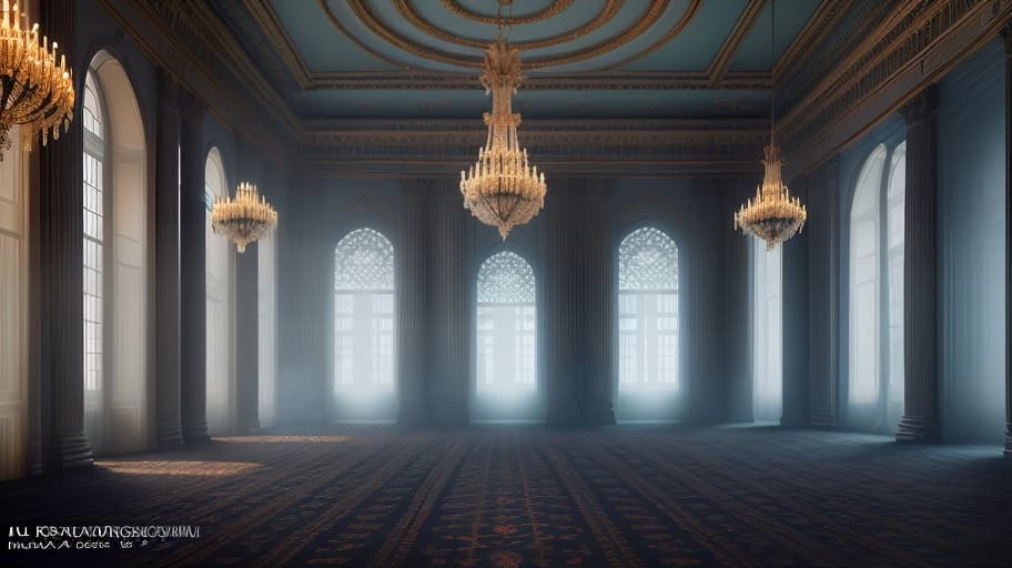  (dark shot:1.4), 80mm, (Masterpiece, oil painting: 1.8). Wide panorama of the ballroom of the royal palace. Twilight, fancy lighting, many candelabra with burning candles, mysterious flickering in the corners of the hall. high arched windows with luxurious curtains. It's night outside. Photoreal, 16k, RAW, Award Winning, (Best Detail: 1.5), (Ultra Detail), Full Body, Ultra Wide, soft light, sharp, exposure blend, medium shot, bokeh, (hdr:1.4), high contrast, (cinematic, teal and orange:0.85), (muted colors, dim colors, soothing tones:1.3), low saturation, (hyperdetailed:1.2), (noir:0.4) hyperrealistic, full body, detailed clothing, highly detailed, cinematic lighting, stunningly beautiful, intricate, sharp focus, f/1. 8, 85mm, (centered image composition), (professionally color graded), ((bright soft diffused light)), volumetric fog, trending on instagram, trending on tumblr, HDR 4K, 8K