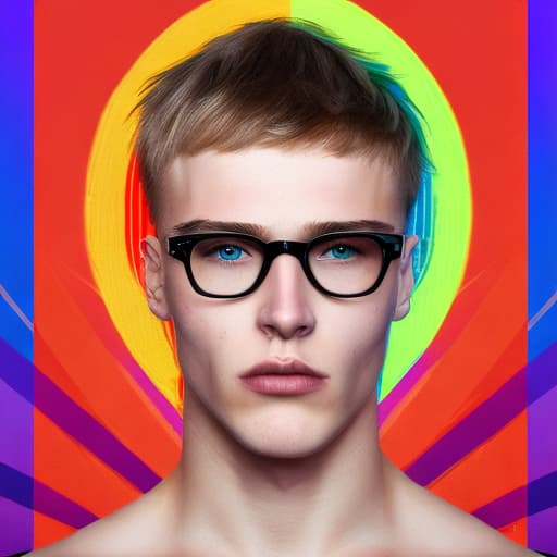 portrait+ style Russian LGBT queer twink blonde hunk dude face