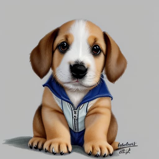  Draw a mechanical picture of a puppy,