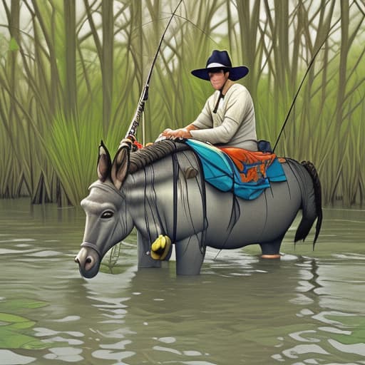  Fishing swamp donkey