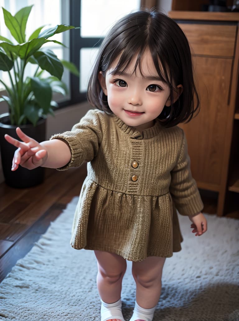  3yo baby child, smile, micro bura hyperrealistic, full body, detailed clothing, highly detailed, cinematic lighting, stunningly beautiful, intricate, sharp focus, f/1. 8, 85mm, (centered image composition), (professionally color graded), ((bright soft diffused light)), volumetric fog, trending on instagram, trending on tumblr, HDR 4K, 8K