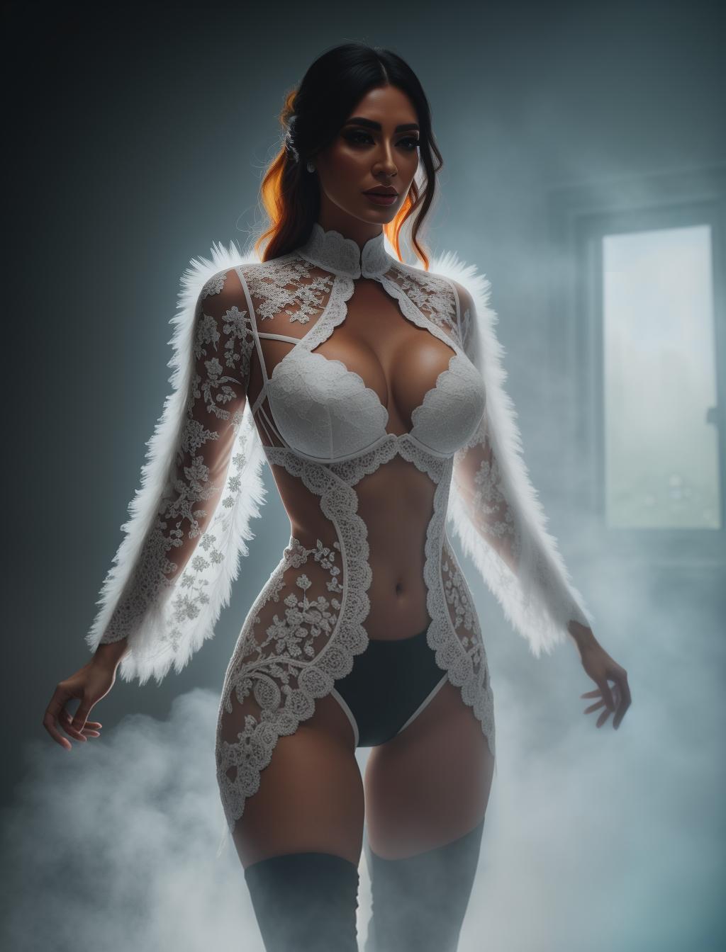  Scary ghost having with a  hyperrealistic, full body, detailed clothing, highly detailed, cinematic lighting, stunningly beautiful, intricate, sharp focus, f/1. 8, 85mm, (centered image composition), (professionally color graded), ((bright soft diffused light)), volumetric fog, trending on instagram, trending on tumblr, HDR 4K, 8K