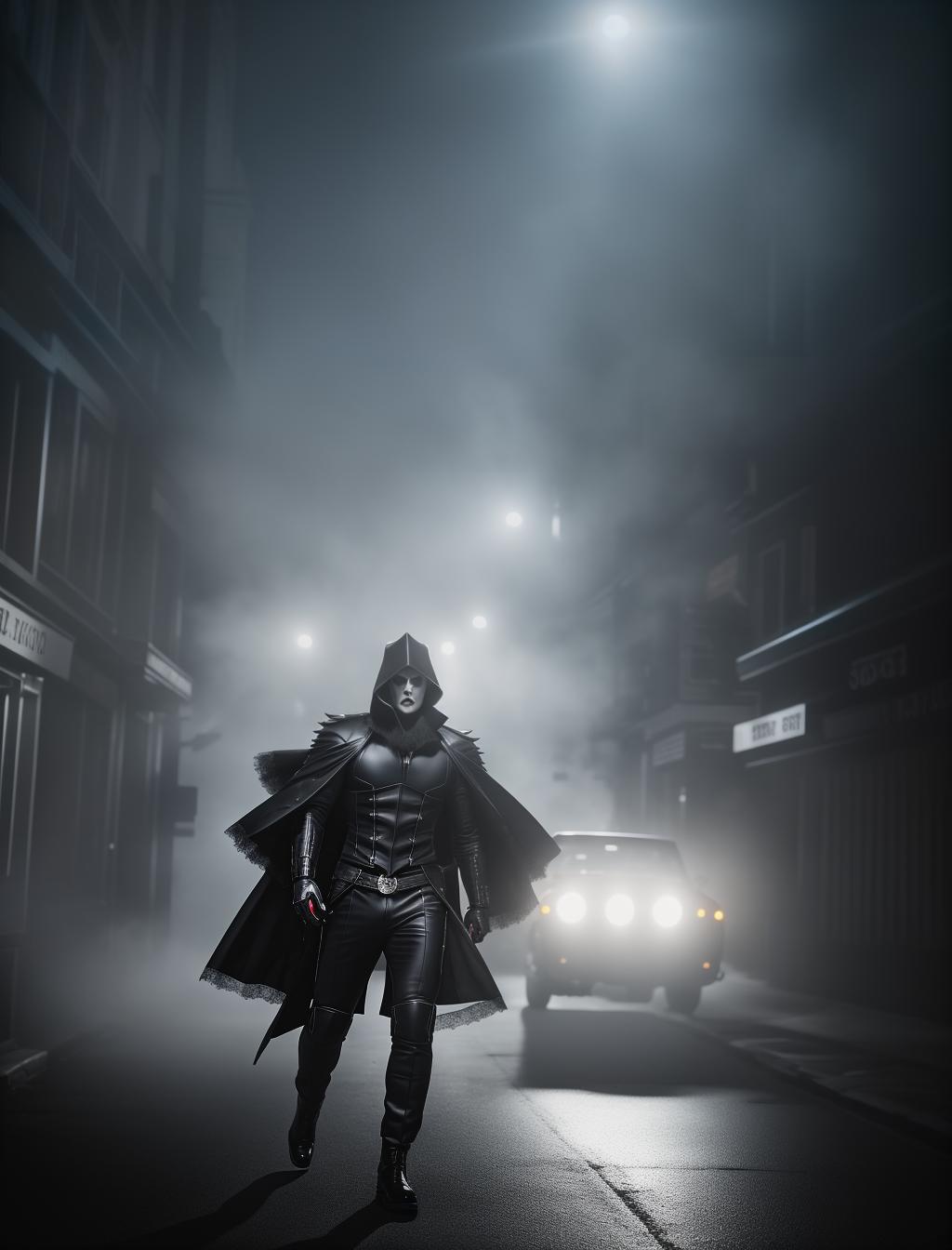  Scary ghost having style with a inside riding his on a scary night hyperrealistic, full body, detailed clothing, highly detailed, cinematic lighting, stunningly beautiful, intricate, sharp focus, f/1. 8, 85mm, (centered image composition), (professionally color graded), ((bright soft diffused light)), volumetric fog, trending on instagram, trending on tumblr, HDR 4K, 8K