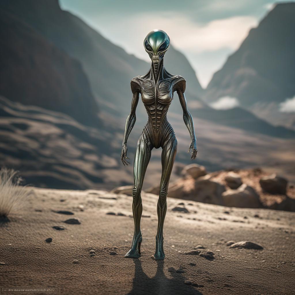  alien from area 51 hyperrealistic, full body, detailed clothing, highly detailed, cinematic lighting, stunningly beautiful, intricate, sharp focus, f/1. 8, 85mm, (centered image composition), (professionally color graded), ((bright soft diffused light)), volumetric fog, trending on instagram, trending on tumblr, HDR 4K, 8K