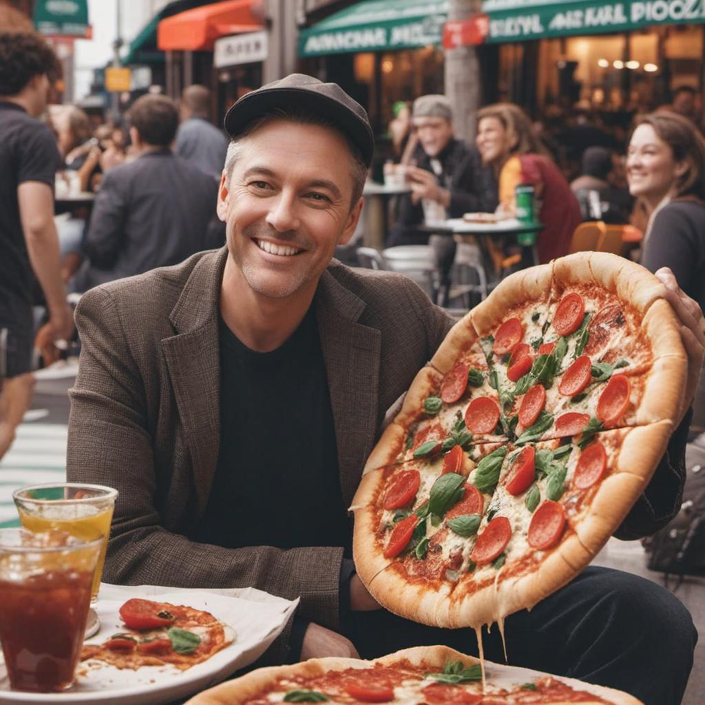  michael myer eating pizza , profile image style