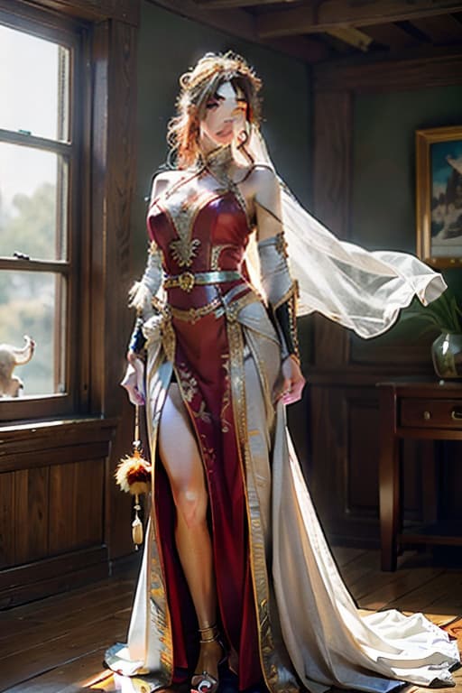  Warrior princess and dragon hyperrealistic, full body, detailed clothing, highly detailed, cinematic lighting, stunningly beautiful, intricate, sharp focus, f/1. 8, 85mm, (centered image composition), (professionally color graded), ((bright soft diffused light)), volumetric fog, trending on instagram, trending on tumblr, HDR 4K, 8K