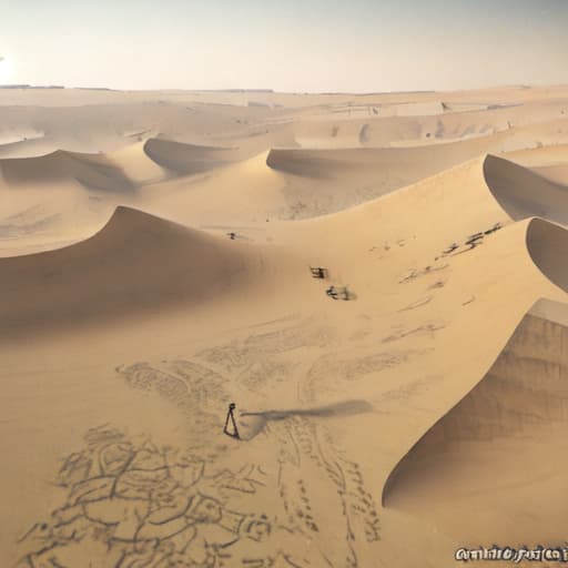 3D render of a desert scene