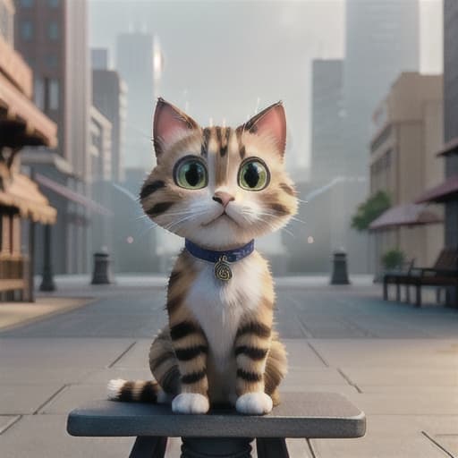  a cat sitting on a bench hyperrealistic, full body, detailed clothing, highly detailed, cinematic lighting, stunningly beautiful, intricate, sharp focus, f/1. 8, 85mm, (centered image composition), (professionally color graded), ((bright soft diffused light)), volumetric fog, trending on instagram, trending on tumblr, HDR 4K, 8K