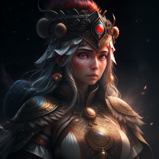  The emblem of the Shaman Empire: A girl from the fire in a close up, wearing a shaman's outfit, is in the center. Around her, there's a frame made of fire and stars. The background is the starry sky, and a giant white moon is in the distance. High resolution detailing, volumetric three dimensional image, ultra high definition., (intricate details:0.9), (hdr, hyperdetailed:1.2) hyperrealistic, full body, detailed clothing, highly detailed, cinematic lighting, stunningly beautiful, intricate, sharp focus, f/1. 8, 85mm, (centered image composition), (professionally color graded), ((bright soft diffused light)), volumetric fog, trending on instagram, trending on tumblr, HDR 4K, 8K